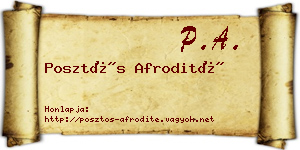 Posztós Afrodité névjegykártya